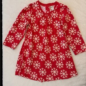 Hatley Red and White Snowflake Long Sleeve Dress